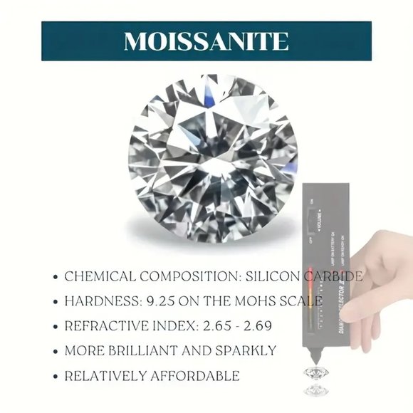 1 Carat teardrop Moissanite Necklace S925 - Picture 2 of 3